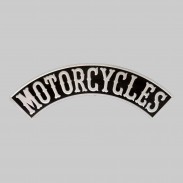 Rocker Motorcycles en cuir embouti – noir et blanc