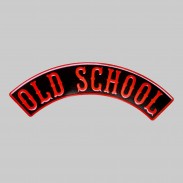 Rocker Old School en cuir embouti – rouge et noir