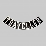 Rocker Traveller aus geprägtem Leder – Schwarz-Weiß