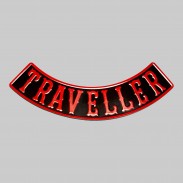 Rocker Traveller aus geprägtem Leder – Rot-Schwarz