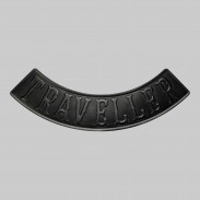 Traveller embossed leather rocker – black
