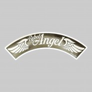 Rocker Rebel Angel en cuir embouti – noir et blanc