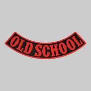 Rocker Old School en cuir embouti – rouge et noir