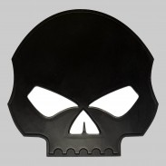 Patch tête de mort en cuir embouti – noir