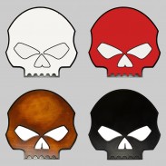 Skull embossed leather patch – 4 colours