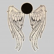 Patch ailes d’ange en cuir embouti – noir et blanc