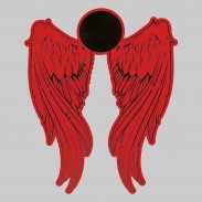 Patch ailes d’ange en cuir embouti – rouge et noir