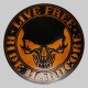Patch Live Free Ride Hardcore en cuir embouti – marron vieilli