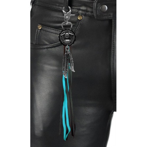V-Twin Engine fringe keyring – worn on leather trousers