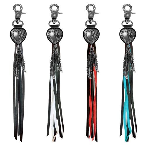 Heart and Rose fringe keyring – the 4 fringe colours