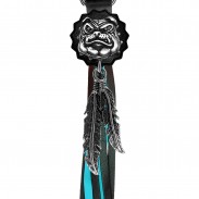 Porte-clés à franges Bulldog – franges noires et turquoise