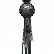 Porte-clés à franges Aigle – franges noires et blanches