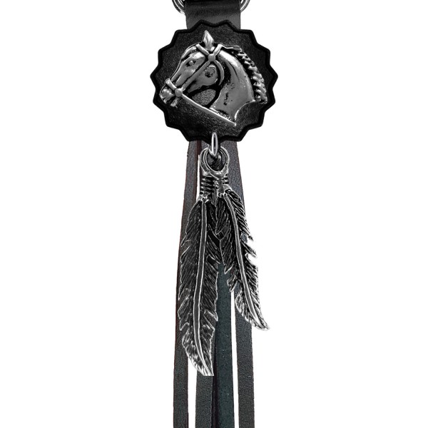 Porte-clés à franges Cheval – franges noires