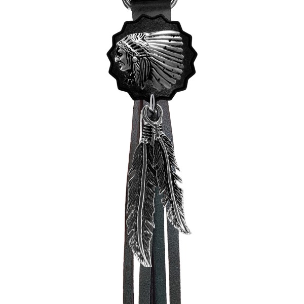 Porte-clés à franges Chef indien – franges noires
