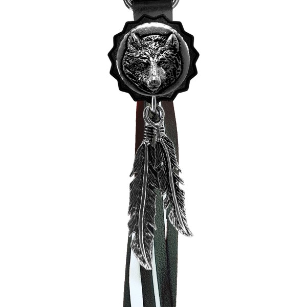 Porte-clés à franges Loup – franges noires et blanches