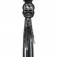 Tribal Skull fringe keyring – black fringes