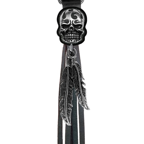 Tribal Skull fringe keyring – black fringes