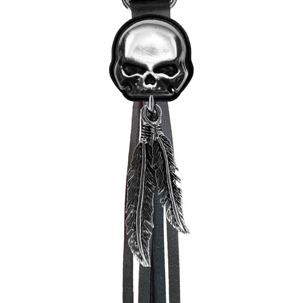 Porte-clés à franges Tête de mort – franges noires