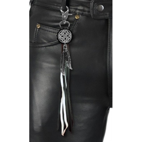 Celtic Knot fringe keyring – worn on leather trousers