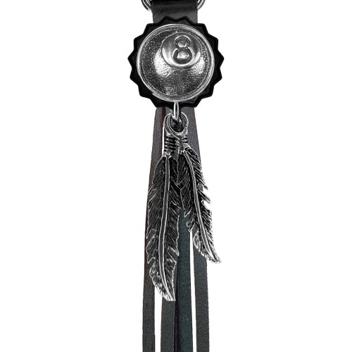 Eight Ball fringe keyring – black fringes