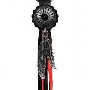 Porte-clés à franges Concho onyx soleil – franges noires et rouges