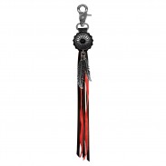 Porte-clés à franges Concho onyx soleil – franges noires et rouges