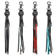 Porte-clés à franges Tête de mort et roses – les 4 couleurs de franges
