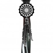 Porte-clés à franges Concho soleil La Roulotte – franges noires et blanches