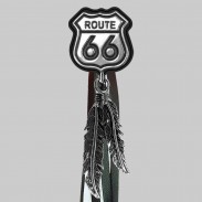 Route 66 – concho à franges – rondelle noire, franges noires et blanches