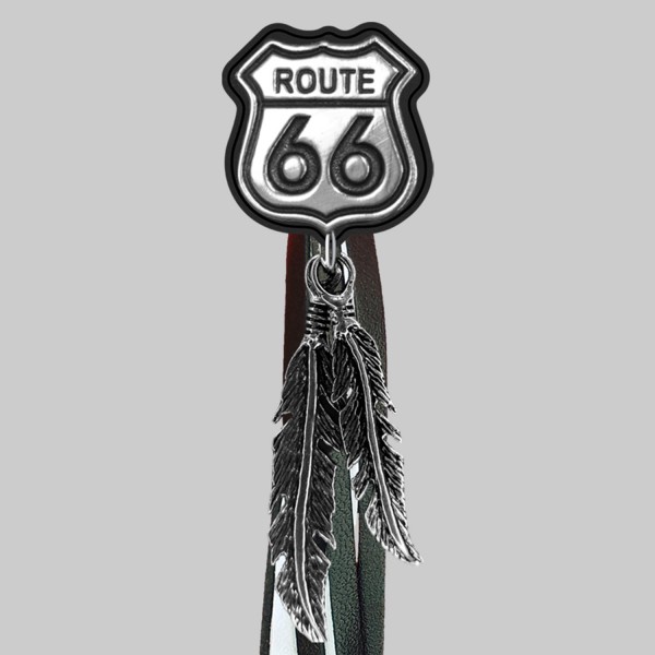 Route 66 – fringe concho – black washer, black and white fringes