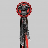 Moteur V-Twin – rivet à franges – rondelle rouge, franges noires et rouges