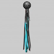 Eagle – fringe rivet – black washer, black and turquoise fringes