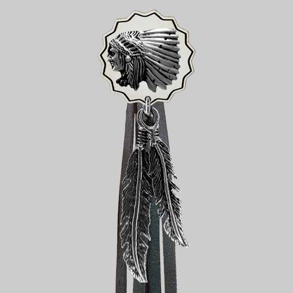 Indian Chief – fringe rivet – white washer, black fringes