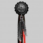 Bison 5 cents – rivet à franges – rondelle noire, franges noires et rouges