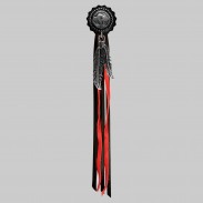 Bison 5 cents – rivet à franges – rondelle noire, franges noires et rouges