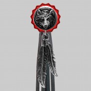 Wolf – fringe rivet – red washer, black fringes