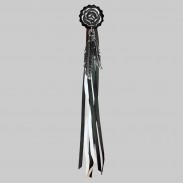 Rose – fringe rivet – black washer, black and white fringes