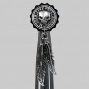 Live Free Ride Hardcore – rivet à franges – rondelle noire, franges noires