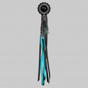 Concho onyx – rivet à franges – rondelle noire, franges noires et turquoise