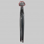 Lady Biker – rivet à franges – rondelle rouge, franges noires