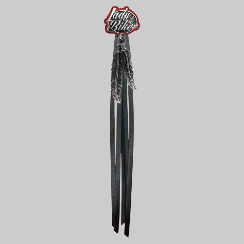 Lady Biker – fringe rivet – red washer, black fringes