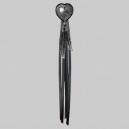 Heart and Rose – fringe rivet – black washer, black fringes