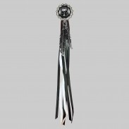 Tête de mort chaîne – rivet à franges – rondelle blanche, franges noires et blanches