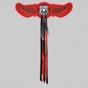 Patch ailes cuir embouti rouge – Route 66 – franges rouges