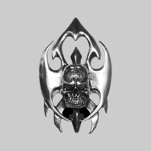 Tribal-Totenkopf – Nietmotiv aus Zinn, ohne Scheibe
