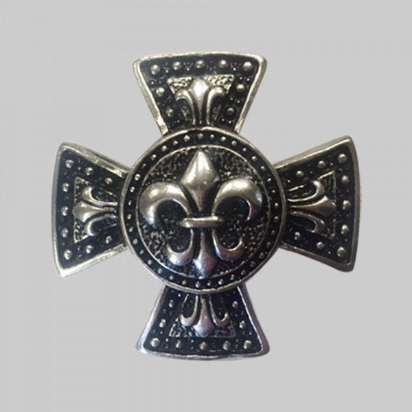 Croix de Malte fleur de lys – motif à riveter en étain, sans rondelle