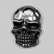 Skull – pewter rivet-on motif, white leather washer