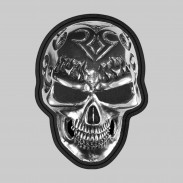 Pierced Tribal Skull – pewter rivet-on motif, black leather washer