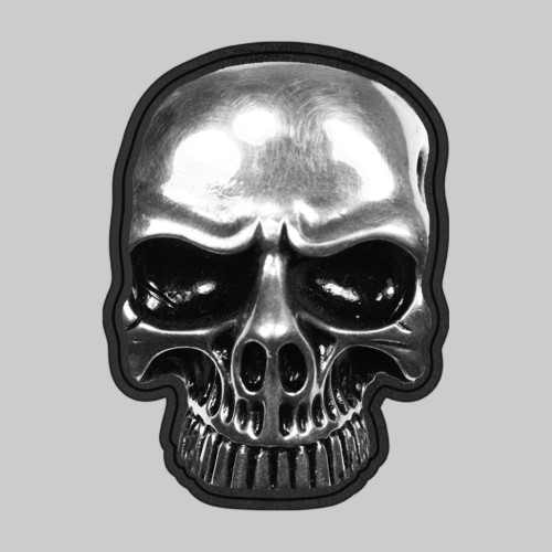 Skull X – motif à riveter en étain, rondelle de cuir noire