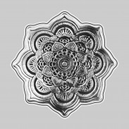 Lotus Mandala – pewter rivet-on motif, white leather washer